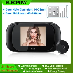Elecpow 2.8Inch Peephole Door Viewer Doorbell Camera 90° LCD 30W Pixels Smart Electronic Cat Eye Door Camera Outdoor Monitor