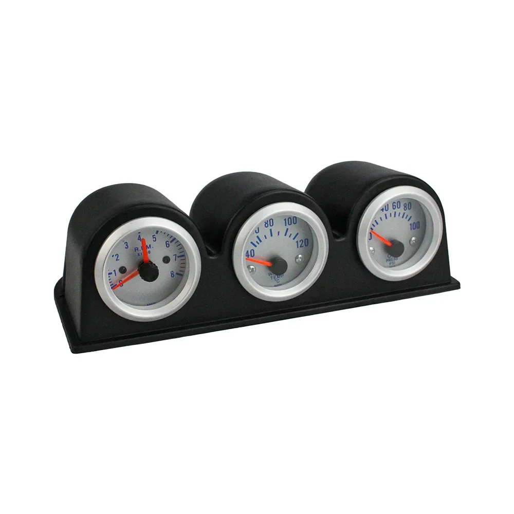 트리플 오일 압력 수온 타코미터 부스트 게이지, 센서 포함, 2 인치, 52mm