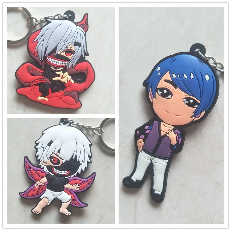 Anime Peripherals Tokyo Ghoul keychain Ken Kaneki Shuu Tsukiyama Rubber
