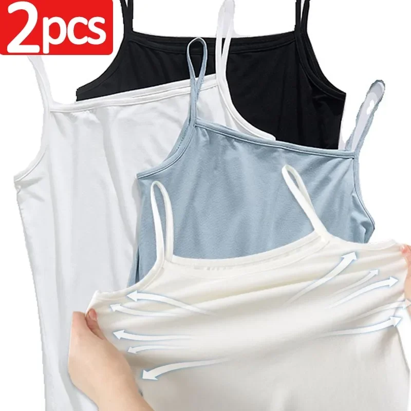 Sexy Camisoles Women Crop Tops Sleeveless Shirt Bralette Tops Solid Color Strap Skinny Vest Female Slimming Tanks Bra Underwear - الصورة 2