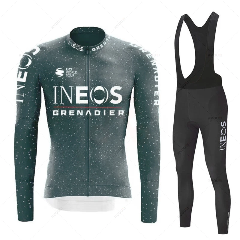 Ineos Grenadier Autumn Cycling Jersey Set Long Sleeve Quick-Dry