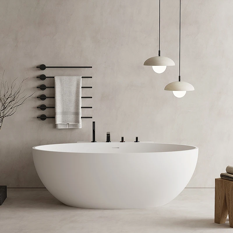 Stone bathtub independent household small apartment thick edge famous house oval double