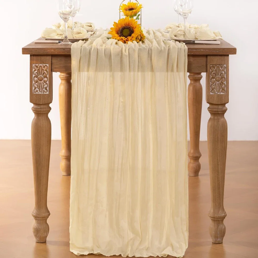 Lavender Cheesecloth Table Runner for Boho and Rustic Events