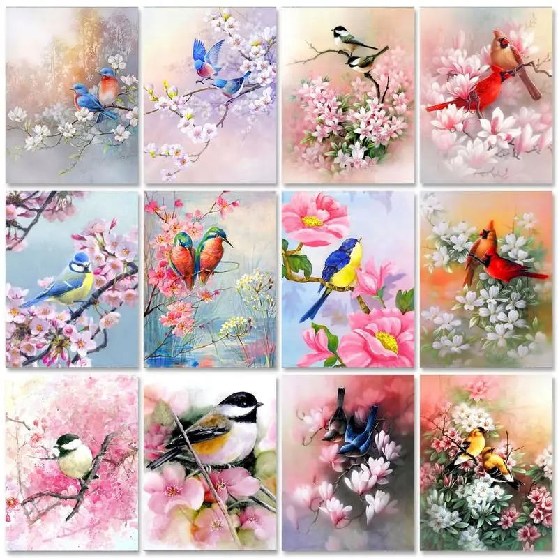 

PhotoCustom 60x75cm Painting by numbers On canvas Animals Canvas paintings Birds DIY Coloring by numbers Wall art Home decor