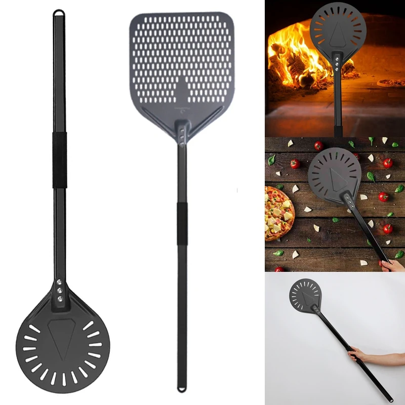 Hard Coating Long Handle Perforated Removable Pizza Turning Peel Pizza