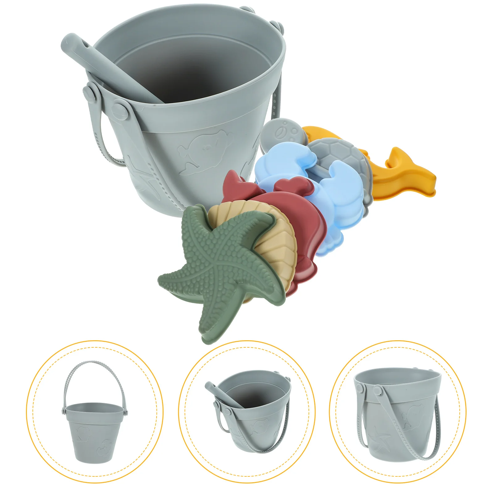 

Silicone Beach Toys Ocean Themed Sand Elements Kids Mini Silica Gel Plaything Travel