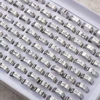 100pcs/Lot Mens Womens Stainless Steel Rings Polished Laser Cut Patterns Fashion Jewelry Wholesale Mix Styles 1