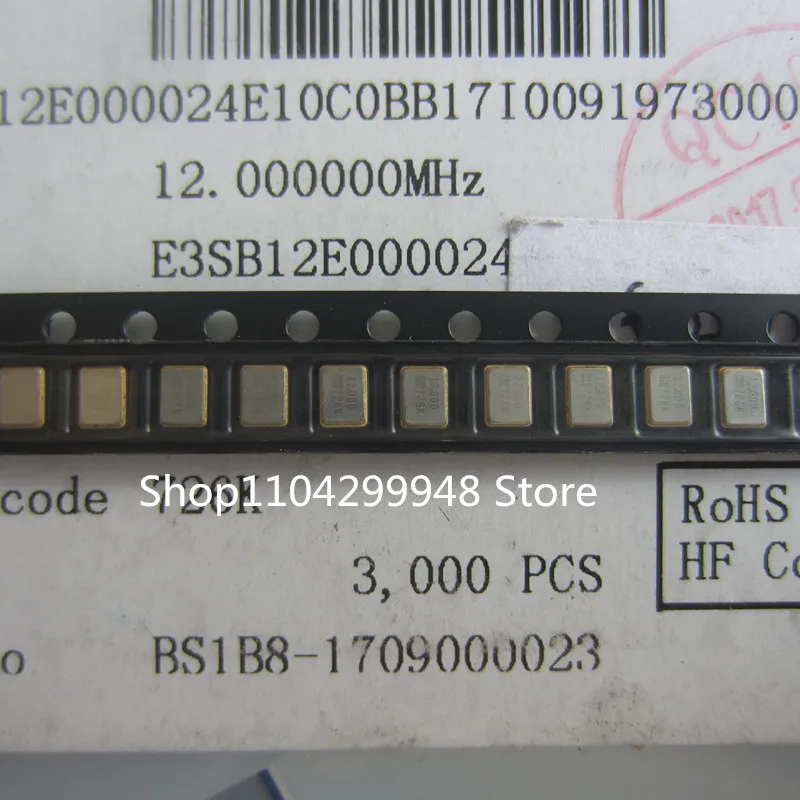 50Pcs E3Sb12E000024E 12m 12Mhz 12.000Mhz 3225 Hosonic 12Pf 수정 발진기 새로운 원본