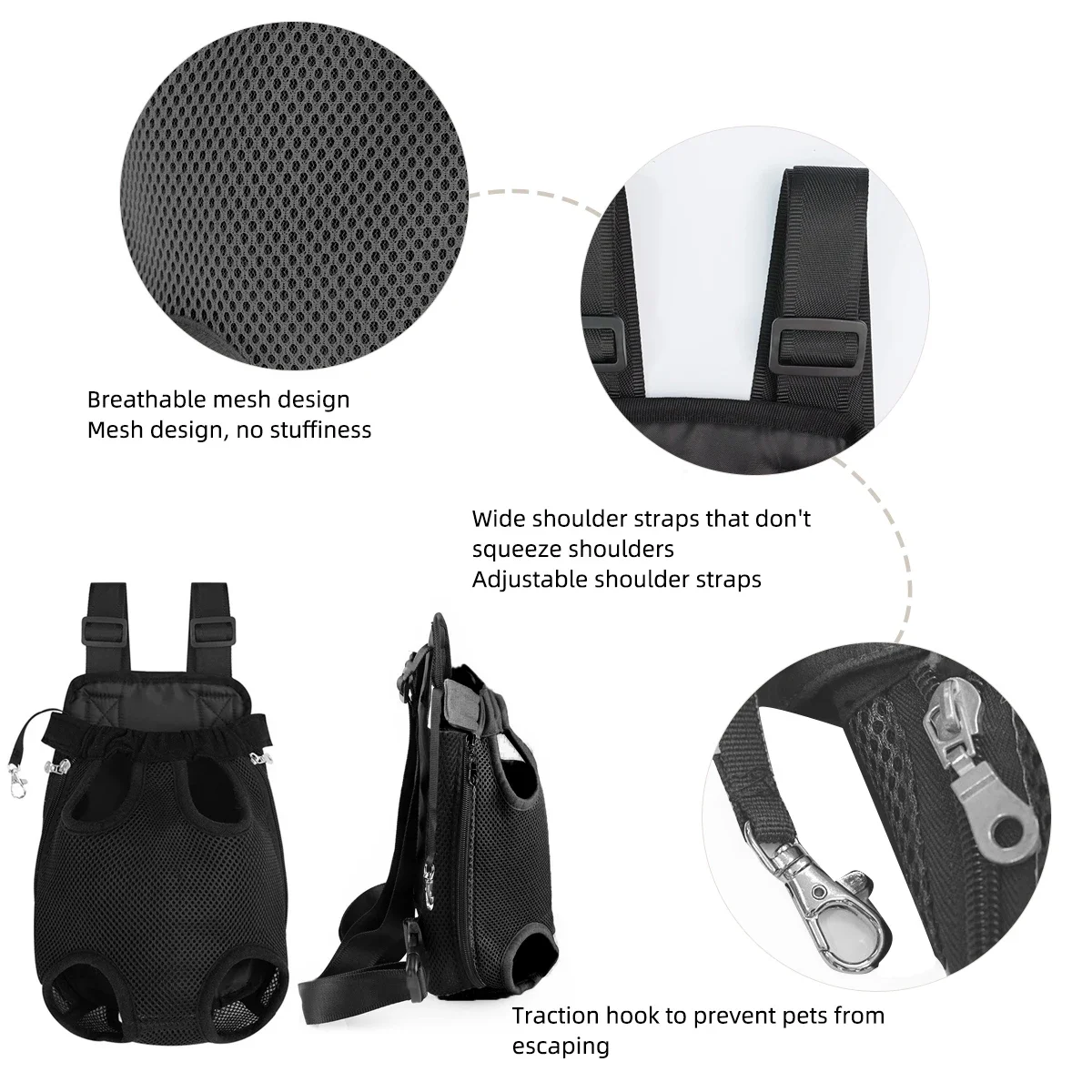 Outdoor Small Pet Dogs Cats Carrier Backpack Portable Breathable Double Shoulder Mesh Carrier Camping Hiking Travel Bag Backpack