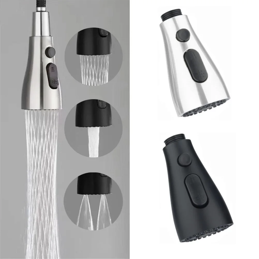 Shower Head Kitchen Pull Out Faucet Sprayer 3 Modes Water Saving Sprayer Head Nozzle