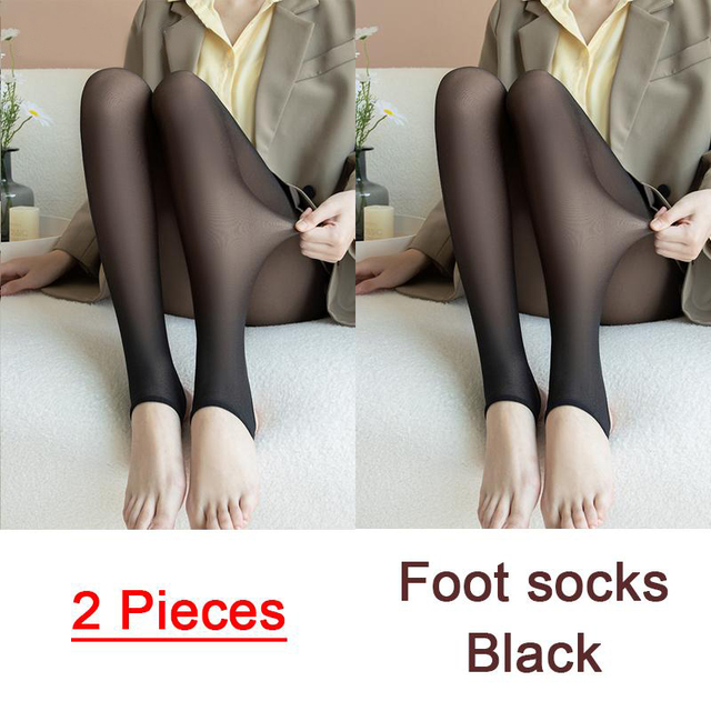 Pcs Sexy Slim Leggings Winter Warm Women Fake Translucent High Waist Leggings Super Elastic Plus Velvet Leggins