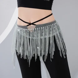 Belly Dance Belt Hip Curtain Fantasy Star River Stone Flow Su Hip Scarf Latin Dance Fishing Net Hot Diamond Versatile Waist Chai