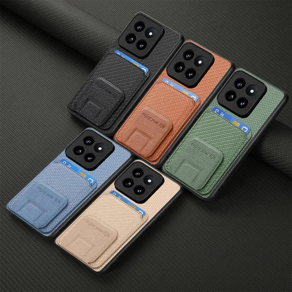Luxury Leather Card Stand Back Cover