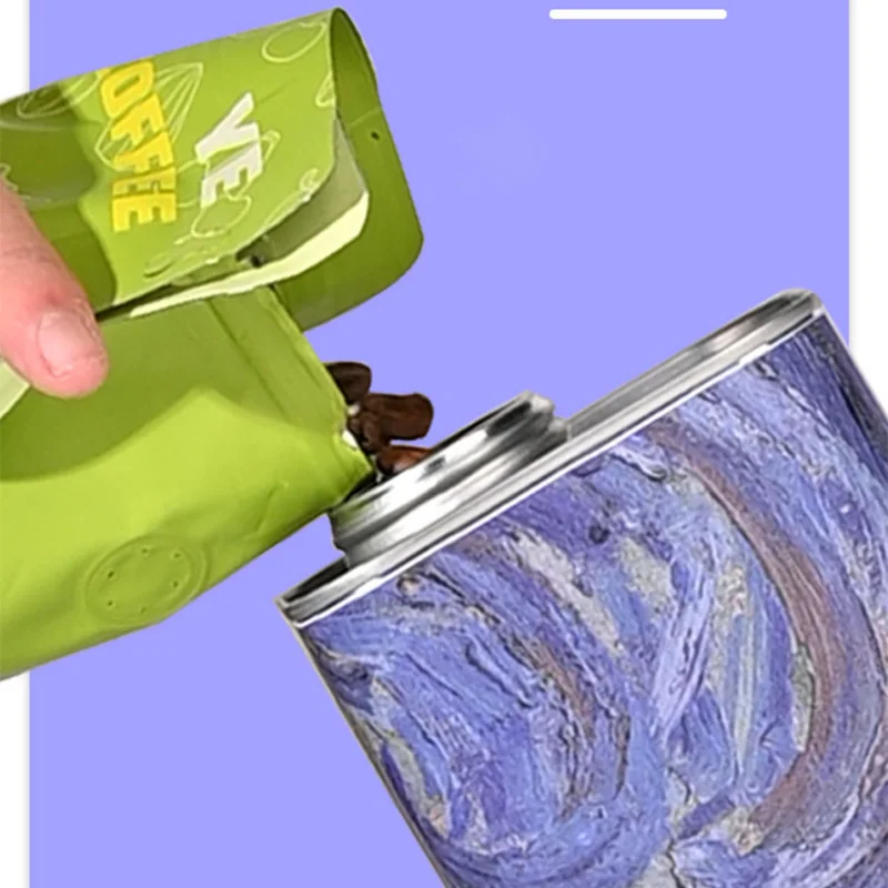 Coffee Bean Sealed Can Tinplate Box Kitchen Storage Food Grade Storage Preservation Tin Can Barista Storage Tool 150g 200g