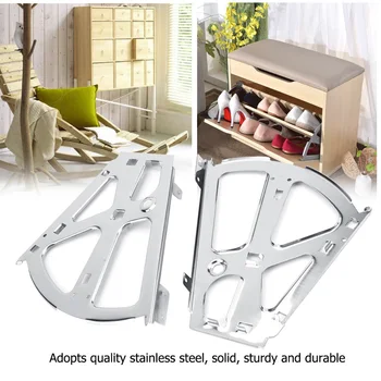 2Pcs Stainless Steel Shoes Drawer Cabinet Hinges Turing Rack Replacement Fittings(2 Layers) 3