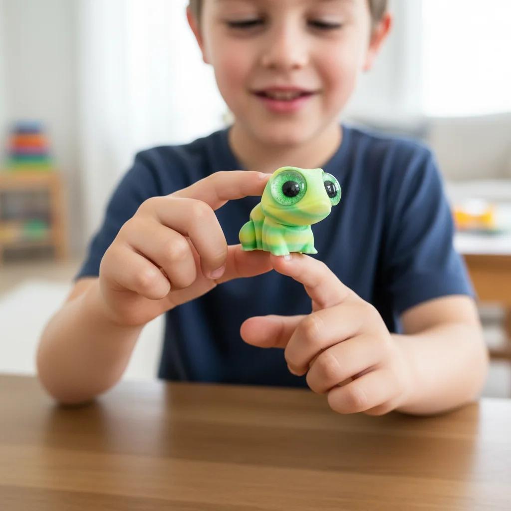 Cute Big Eyes 3D Printed Frogs Ornament Realistic Cartoon 3D Printed Frog Model Figurine Handicraft 3D Printed Frog Children