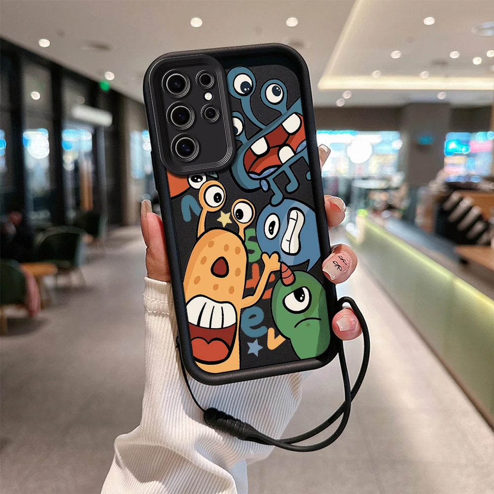 Cute Monsters Mike Sulley Phone Case For XiaoMi Mi 11 Lite 12T POCO F4 F5 X3 X4 X5 GT 5G Soft TPU Back Cover With Hand Strap