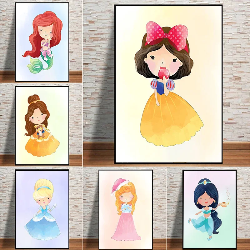 

Цифровая картина маслом Ариэль Золушка из мультфильма Disney Белоснежка картина по номерам подходит для взрослых ручная роспись домашний декор