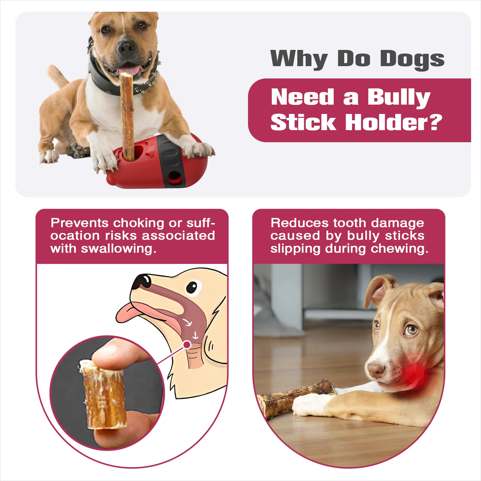 Bully Stick Holder Dog Toy Slow Feeder Ball Food Dispensing Toy for Small Medium Dogs Irregular Rolling Design Dog Toys 4