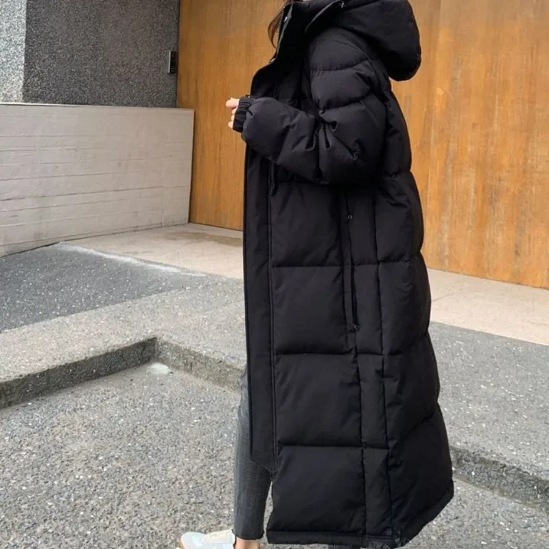 2024 New Women Down Jacket Winter Coat Female Mid Length Version Parkas Thick Large Size Outwear Hooded Leisure Time Overcoat