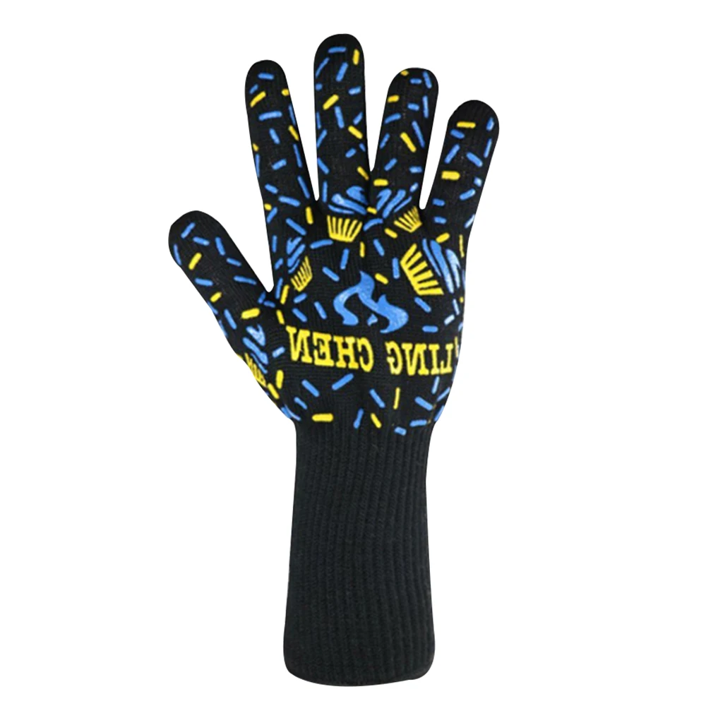 1Piece BBQ Oven Fireproof Heat Resistant Glove 800 Degree Heat Resistant Glove Microwave Heat Lnsulation Tool Silicone Oven Mitt 