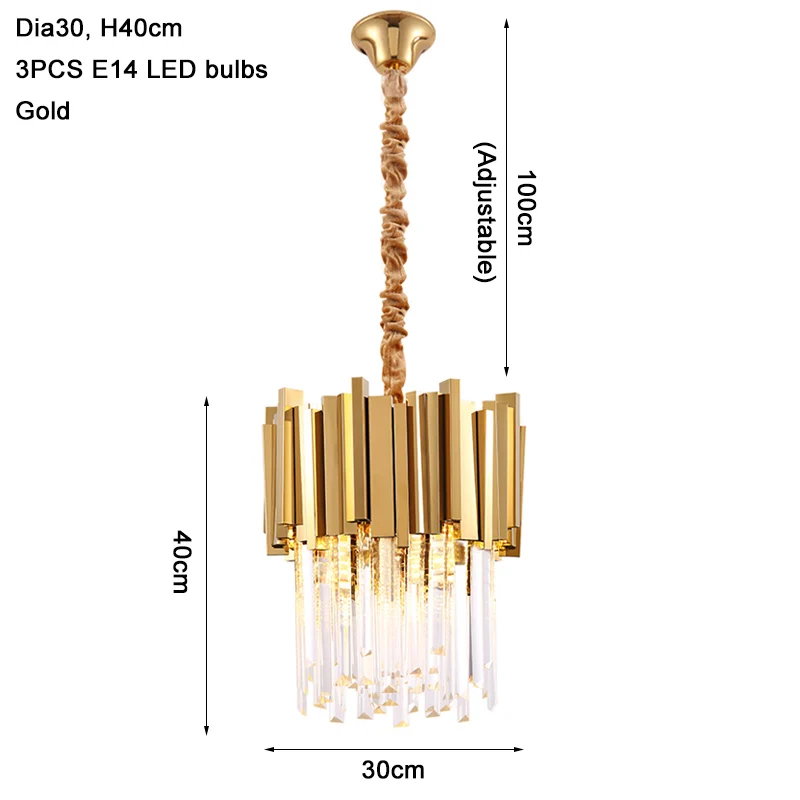 S4d97c57d4c114585ad12997c5e9d9d28k Modern Gold LED Crystal Chandelier For Dining Room Luxury Round Cristal Hanging Lamp Home Indoor Lighting Fixtures Island Lustre