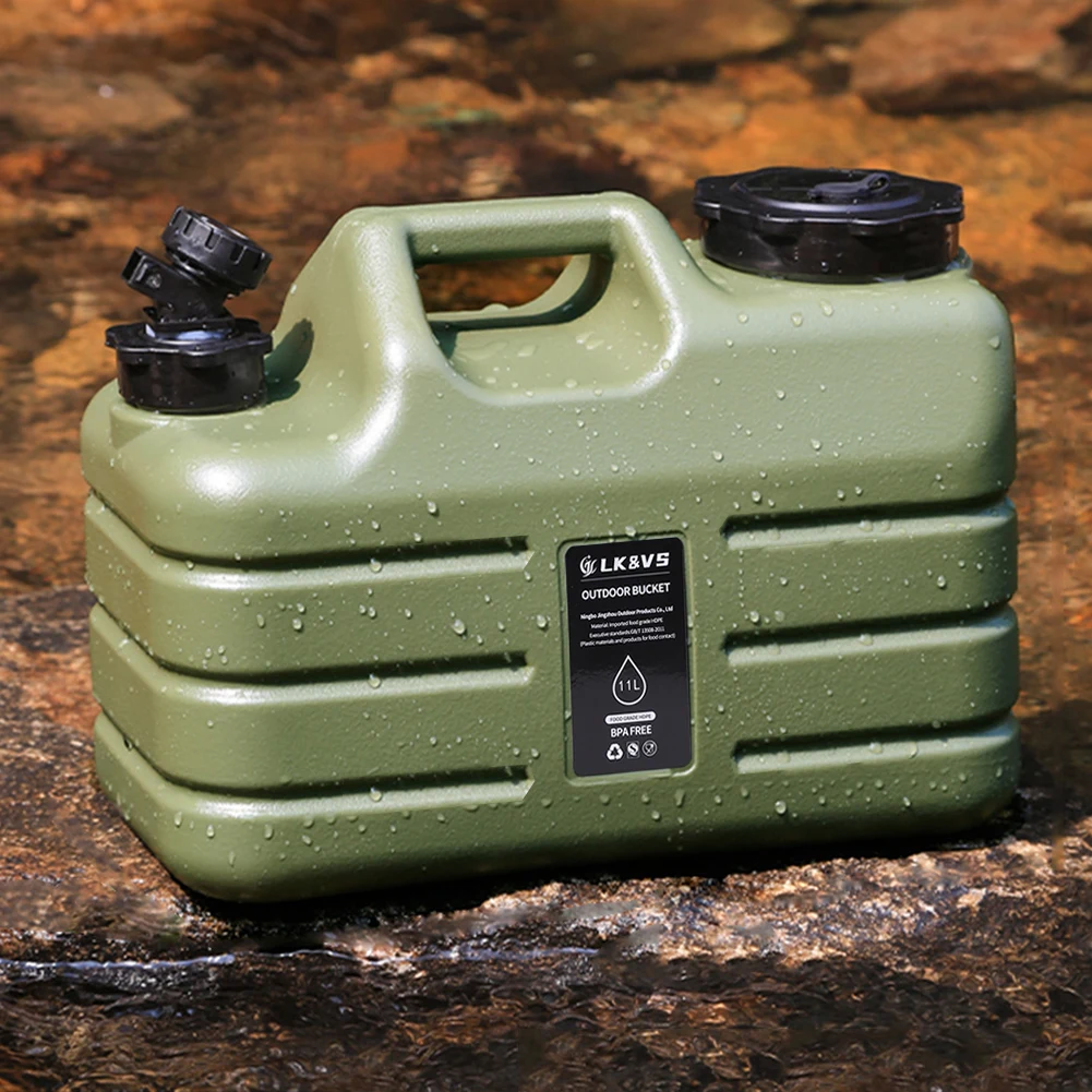 Car Water Bucket 11L/12L Outdoor Camping Water Bin Bag Large Capacity Portable Container with Detachable Faucet No Leakage