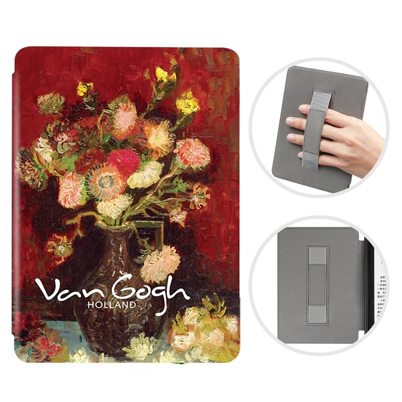 Premium Leather E-Reader Case with Screen Protector and Hand Strap, Auto Wake/Sleep Feature