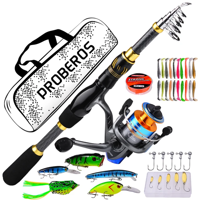 Carbon Fiber Fishing Rod and Reel Combo for Long Casting, includes Fishing  Lures - AliExpress