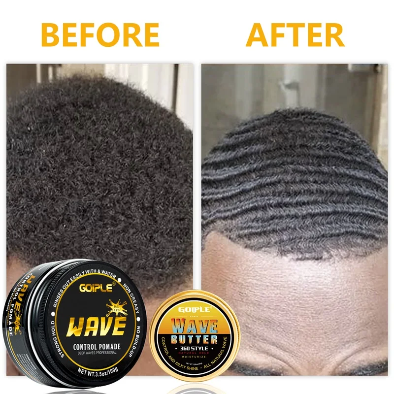 Wave Pomade for Boyfriend Husband Gift Set Butter for Layered Waves 360 Style Wave Training Hair Cream Daily Styling Tools 14pcs 4