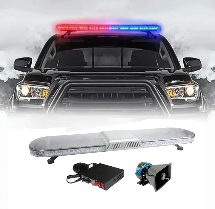 New 42 inch 1.2m ambulance rotating auto led emergency warning light bar with siren speaker