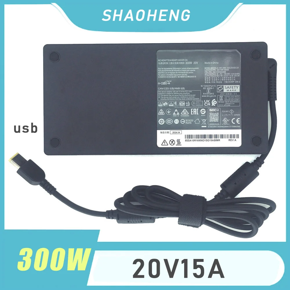  20V 15A 300W AC 노트북 어댑터 충전기 (레노버 리전 5 5i 5P 7 7i 프로 15 16 17 R9000P R9000K Y9000K Y9000X 호환)