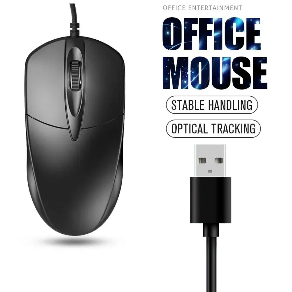 USB Optical Wired Mouse Laptop Home Office Mouse Anti Slip Roller 3D 1200DPI Game Mause Computer Accessories For PC Desktop 1