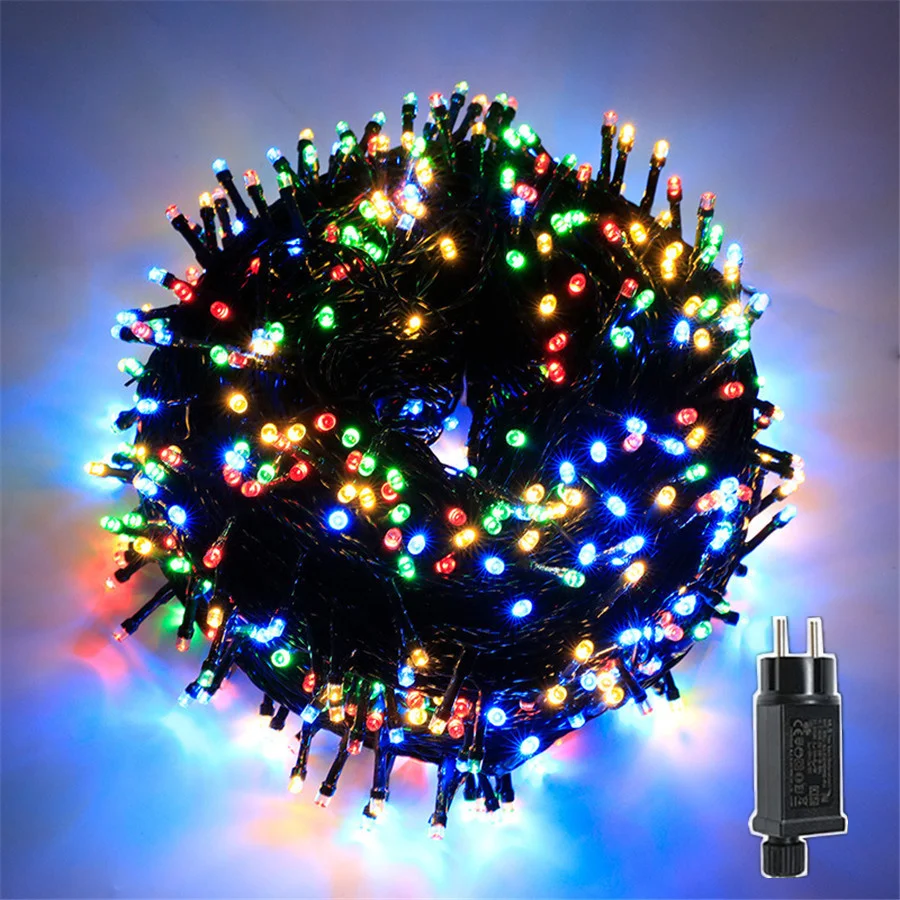 EUUSPlugLEDChristmasGarlandStringLightOutdoorWaterproof20M