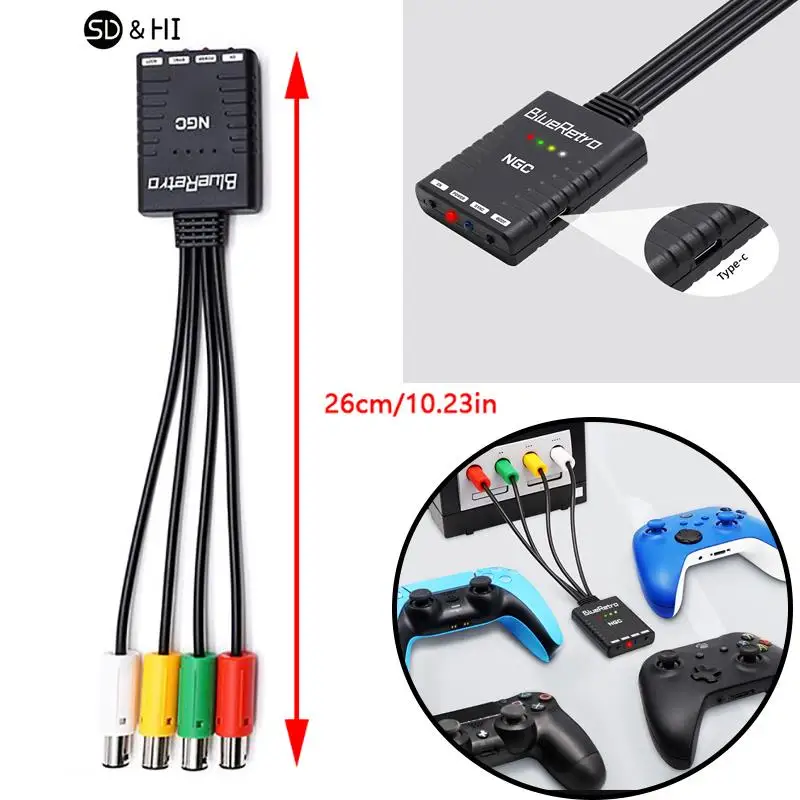 Blueretro Per Nintendo Gamecube Console Controller Di Gioco Wireless Adattatore Per Ps3 Ps4 Ps5 8Bitdo Switch Pro Wii Controller