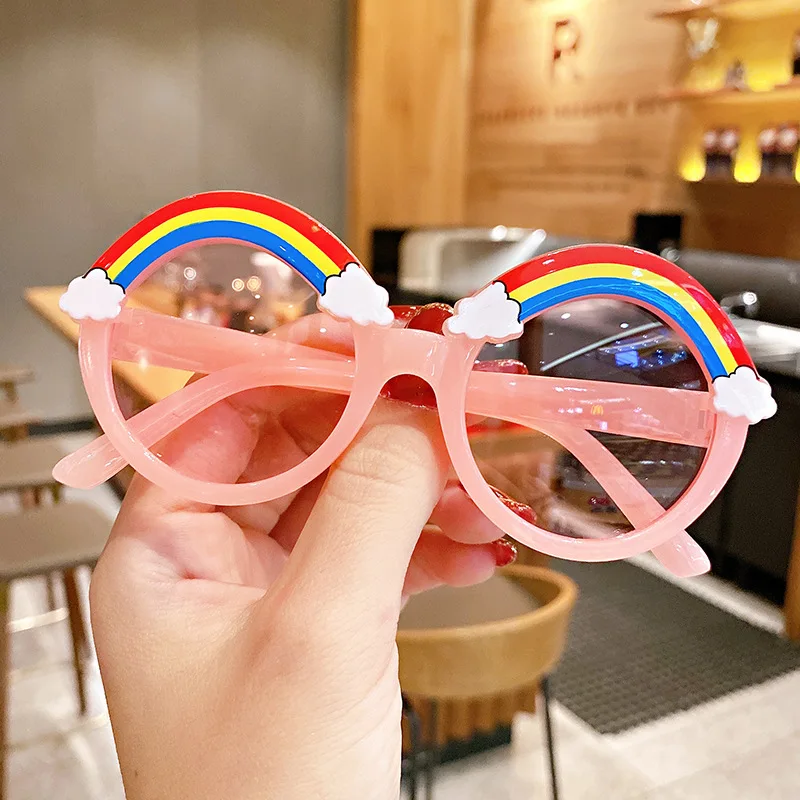 Children Fashion Sunglasses Girls Decorate Rainbow Sun Glasses Baby Outdoor Sunshade Eyewear UV400