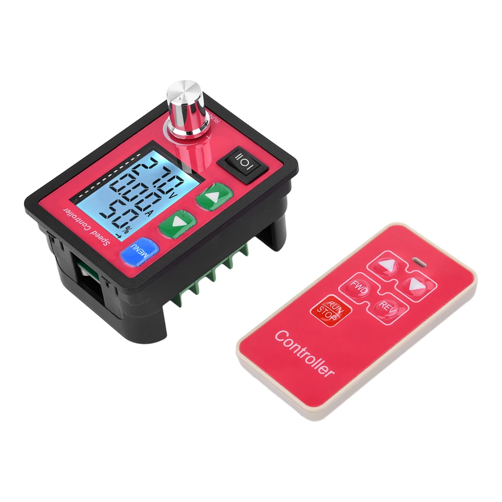 DC6-55V PWM 무선 리모컨 지능형 DC 브러시 모터 속도 제어기, 전진 역방향 0  100% 조절 가능, 15A