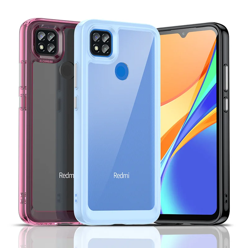 Per Cover Redmi 10A Custodia Xiaomi Redmi 10A Capa Paraurti Rigido Trasparente Colore Trasparente Antiurto Per Fundas Redmi 10C 9C 10A Cover