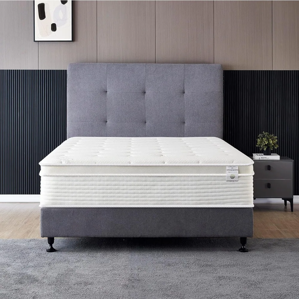 

Full Size Mattress - 12 Inch Cool Memory Foam & Spring Hybrid Mattress with Breathable Cover - Motion Isolation - Comfort Plush