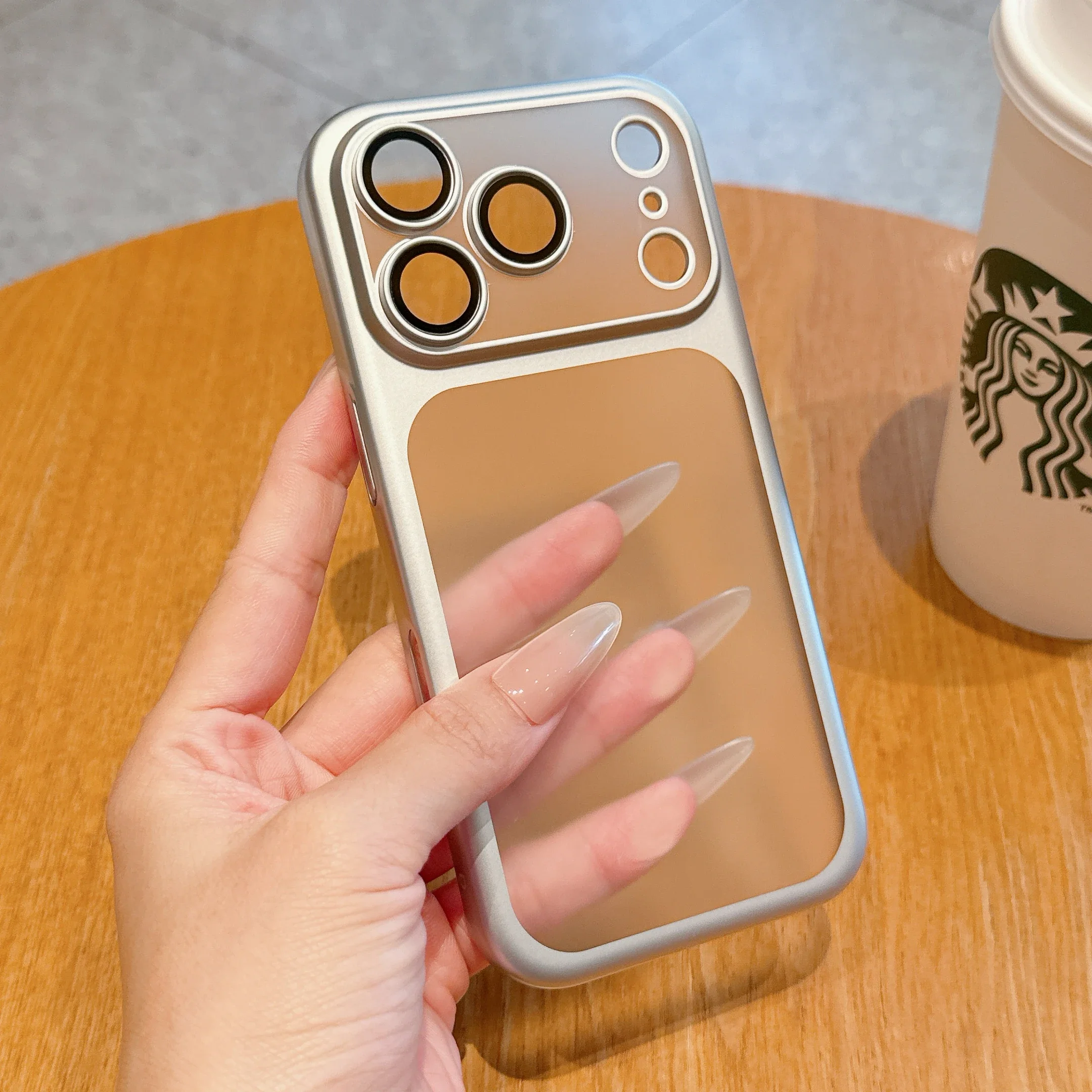 Transparent iPhone 17 Case - Hard Clear Cover with Plating Frame  Lens Film Protection