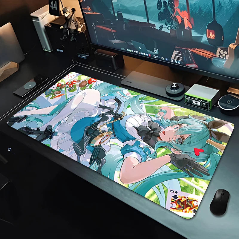 Mousepad Anime Gaming Mouse Mat Office Gamer Computer Mouse Pad HD Print Big Desk Mat PC carpet H-Hatsune Miku Mousepad Kawaii 4