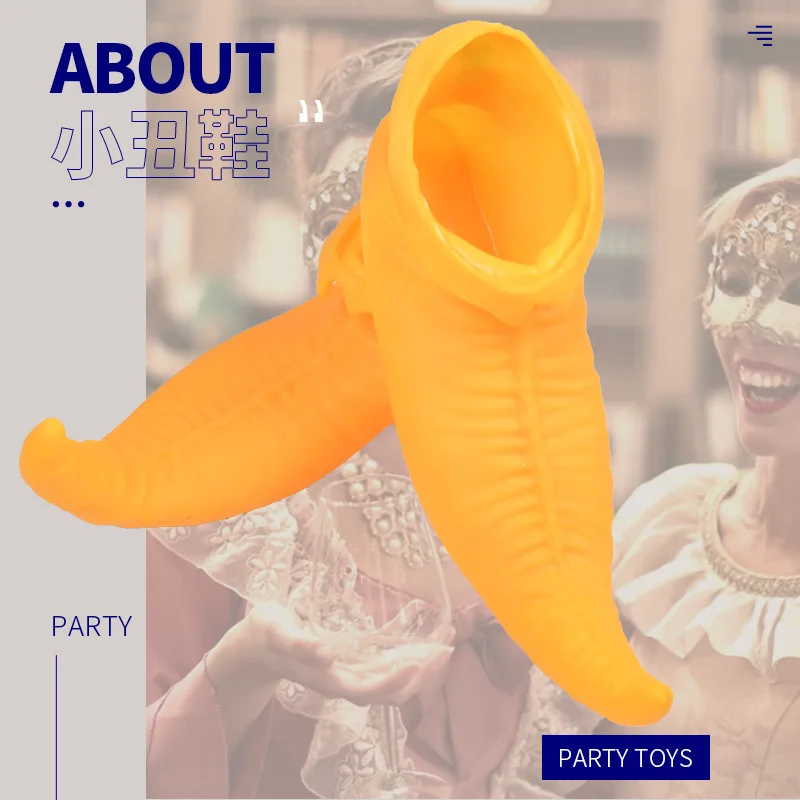 Funny Shoes Elf Shoes Pointed Toe Gum Leather Clown Cosplay Halloween Carnival Costume Accessories