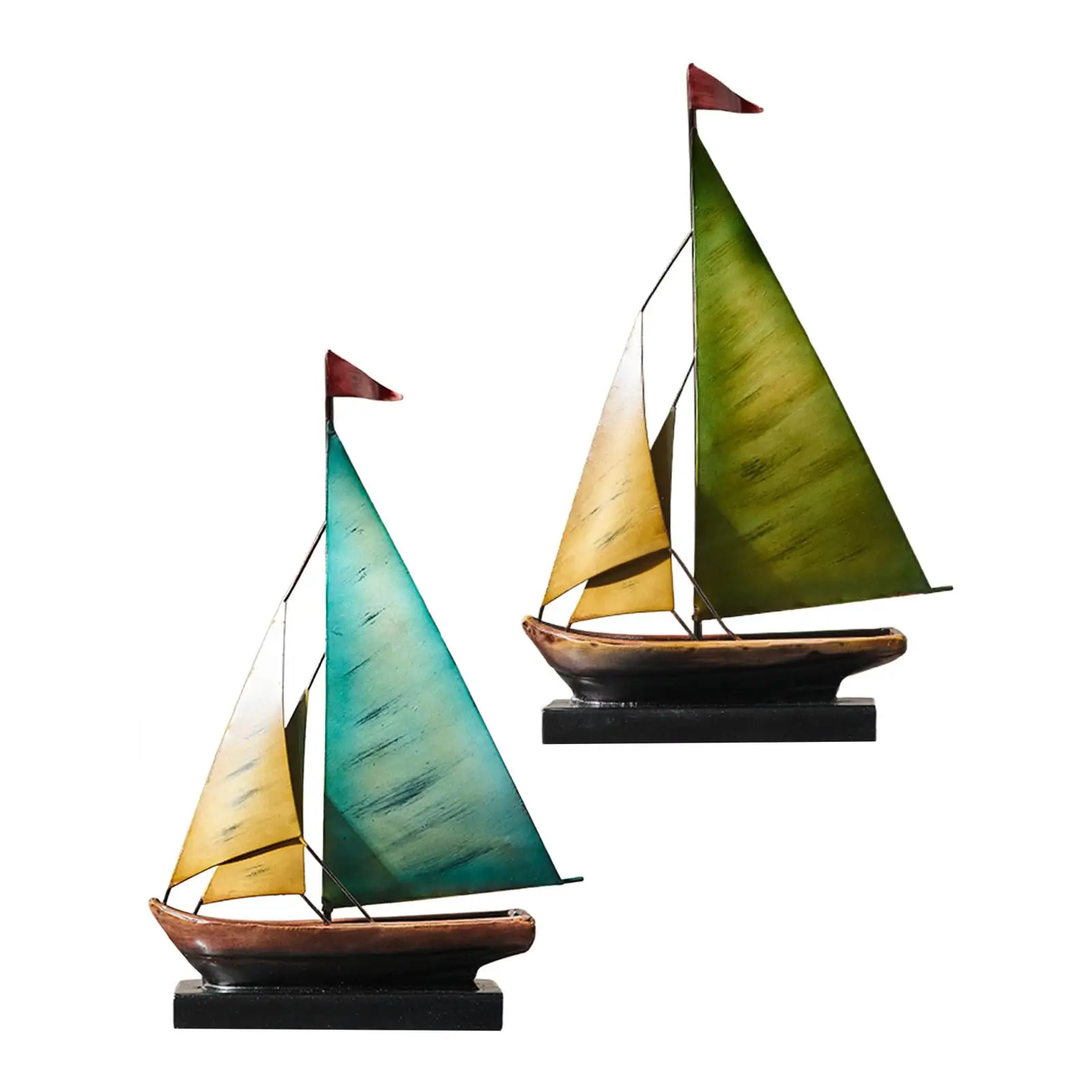 Iron Sailboat Statue Decorative Boat Ocean Themed Nautical Centerpiece for Office Party Home Beach Decoration Iron Sailboat Statue Decorative Boat Ocean Themed Nautical Centerpiece for Office Party Home Beach Decoration