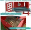 Mobile Chicken House with with Wheels, Outdoor Hen House Poultry Cage with Nesting Box, Leakproof Pull Out Tray and UV-Resistant 2