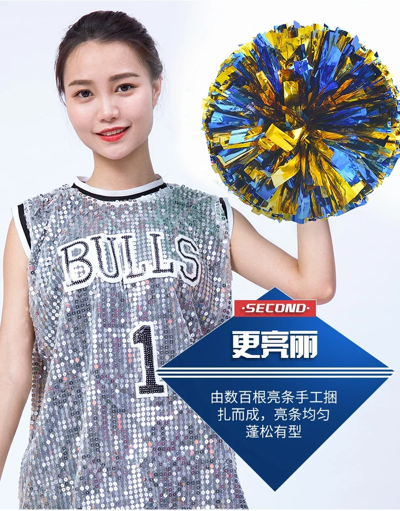 Cheerleading Pom Poms Hand Finger Cheer Balls Black Blue Gold Silver Red Green For Women Girl Kids
