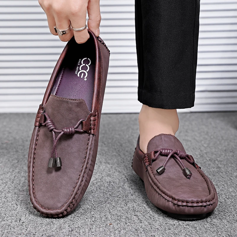 Lightweight Tassel Loafers Men Casual Shoes Handmade Leather Male Slip on Flats Man Moccasins Luxury Mens Driving Shoes 2024 4