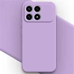 Premium Liquid Silicone Phone Case with Lens Protector - Durable and Stylish Protection Cover - Poco X3 (Grass Purple)