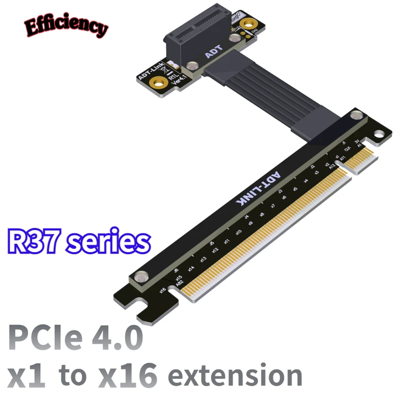 

PCI Express 4.0 X1 To X16 Extension Cable Socket GPU PCIE 4.0 1x 16x Riser Ribbon Extender 8G/bps R31UL/R31UF