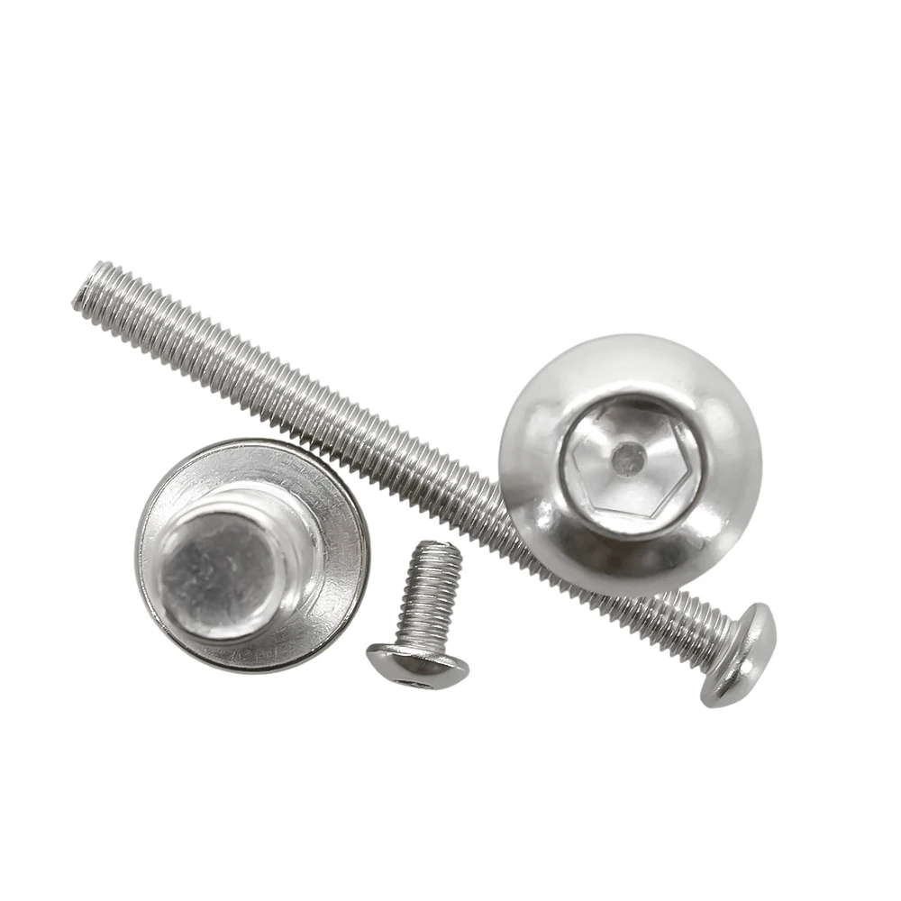 304 Stainless Steel Hex Screw ISO7380 Hexagon Socket Allen Bolts Metal Machine Threaded Screws M2 M2.5 M3 M4 M5 M6 M8 M10 M12 hexagon socket screw