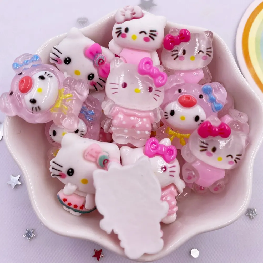 30PCS Resin 22mm*16mm Mini Colorful Cat Flatback Stone Scrapbook Crafts DIY Jewelry Making Accessories OF575*3